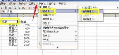 excel2003根据日期筛选的教程