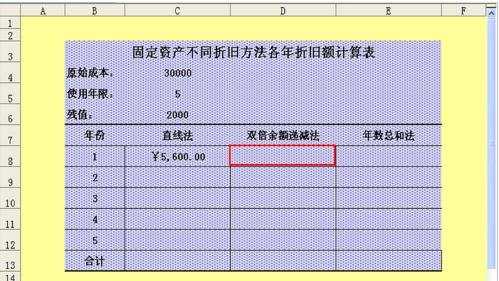 excel折旧函数的使用教程