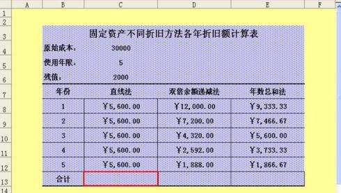 excel折旧函数的使用教程