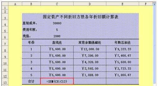 excel折旧函数的使用教程