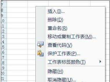 excel2007工作表隐藏的方法