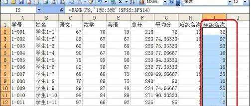 excel函数rank的用法