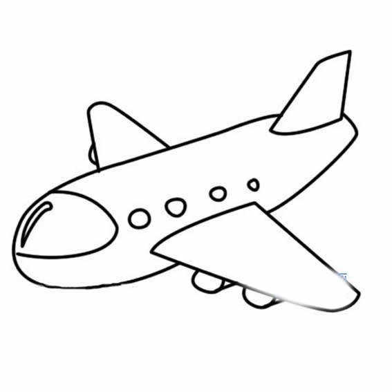 幼儿简笔画飞机的画法