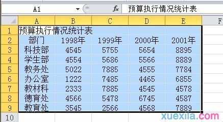 excel表格全选内容的方法