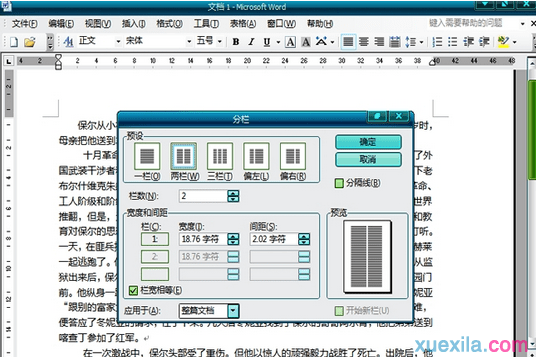 word怎么设置分栏的两种方法