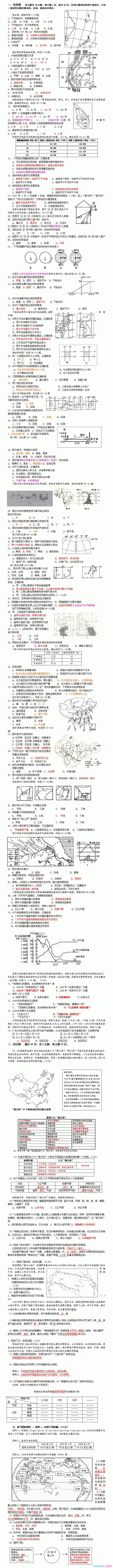 初中地理奥林匹克竞赛试题及答案