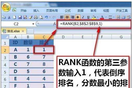 excel数值排名函数的使用教程