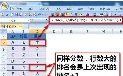 excel数值排名函数的使用教程