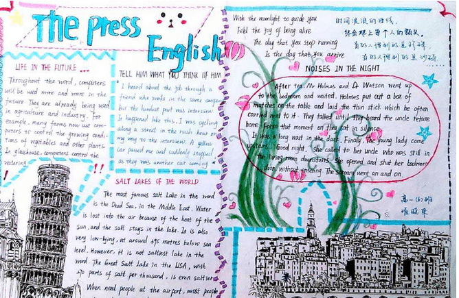 小学三年级简单又漂亮的英语手抄报图片