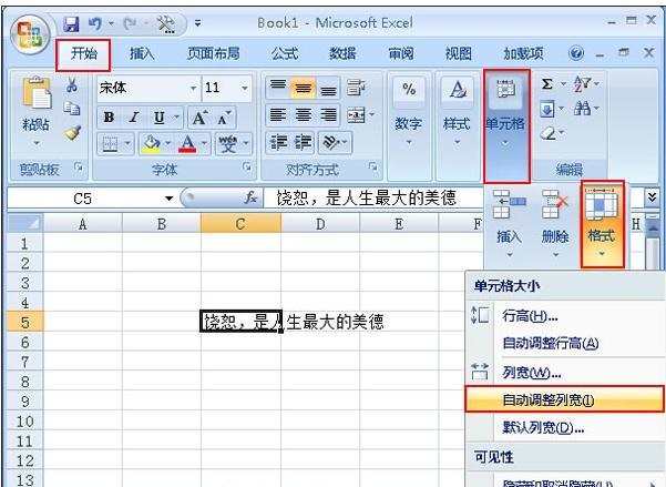 excel2007数据调整列宽的方法