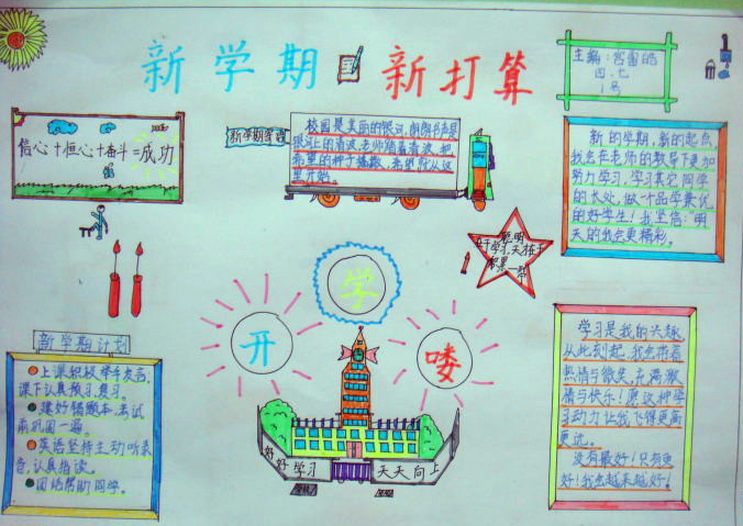 新学期新目标新气象手抄报