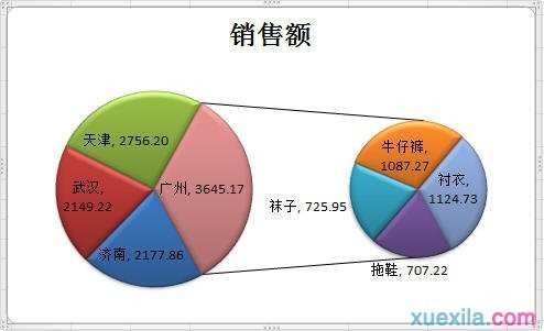 excel2007饼图复合怎么做