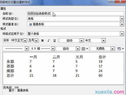 Word2010怎样创建自定义表格样式