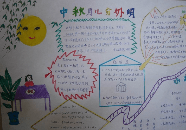 小学生关于中秋节的手抄报图片资料