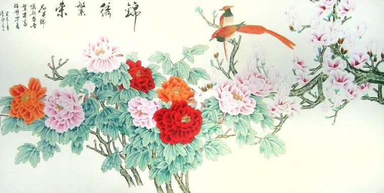 高清牡丹花工笔画，牡丹花工笔画图片