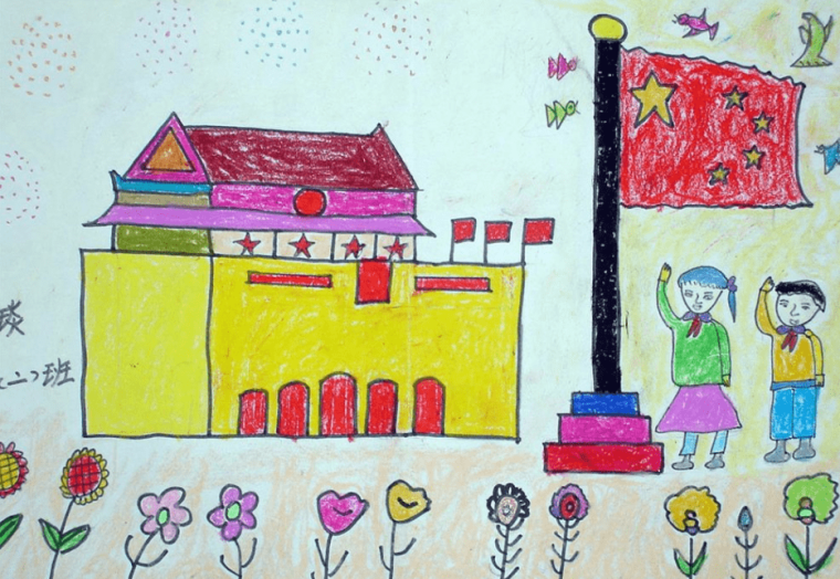 幼儿国庆主题绘画作品,幼儿绘画国庆节