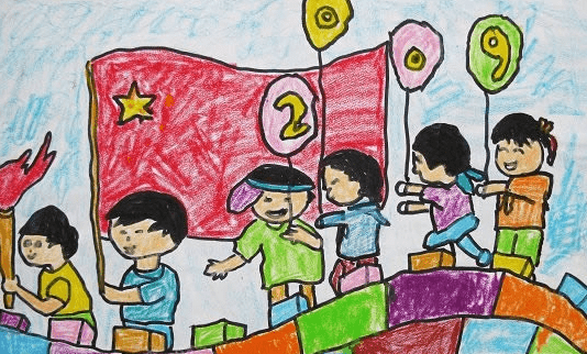 幼儿国庆主题绘画作品，幼儿绘画国庆节