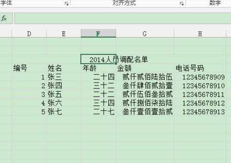 excel表格数据居中对齐的方法