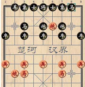 中国象棋之右中炮抗衡士角炮图解