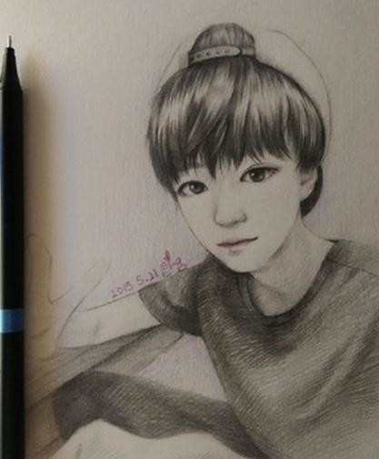 tfboys人物素描画，tfboys素描画大全