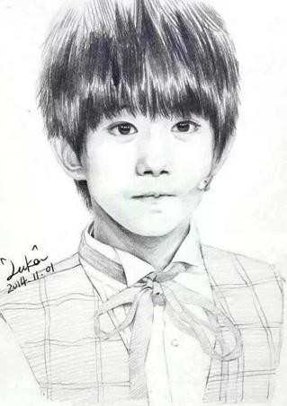 tfboys人物素描画，tfboys素描画大全