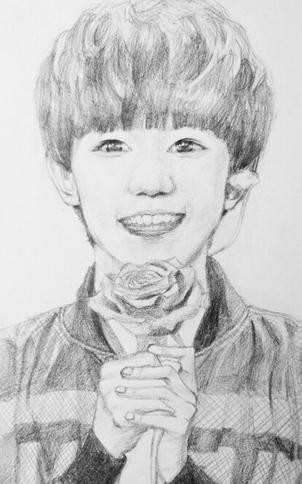 tfboys人物素描画，tfboys素描画大全