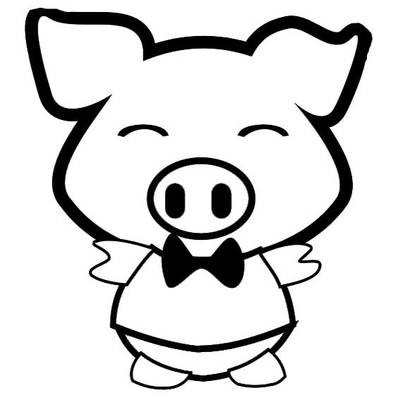 儿童简笔画动物猪图片展示