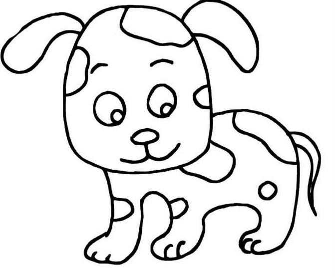 儿童简笔画动物小狗,可爱的小狗简笔画