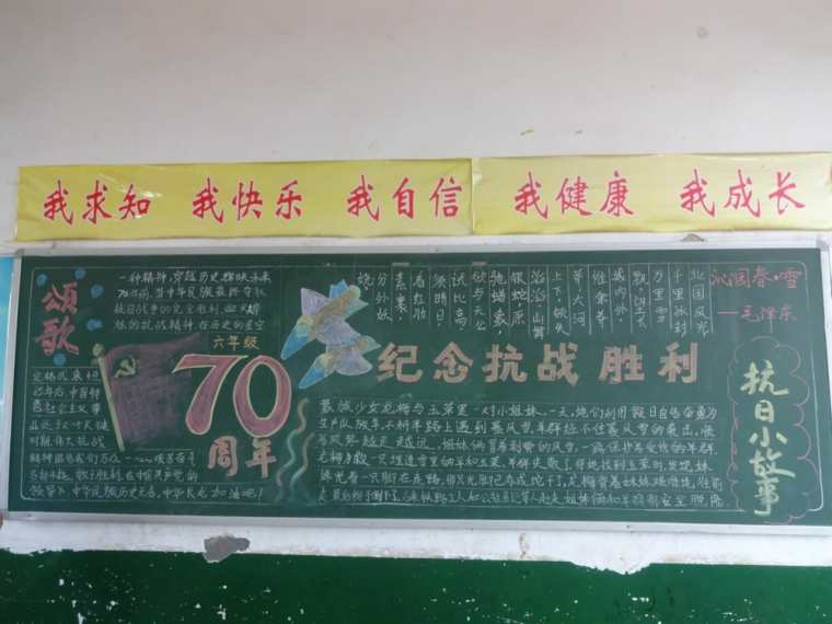 抗战71周年黑板报版面设计图