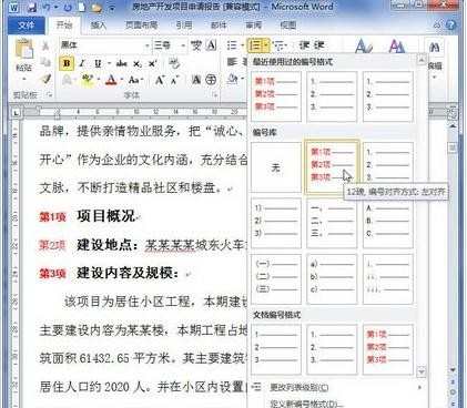 Word2010自定义编号格式的方法