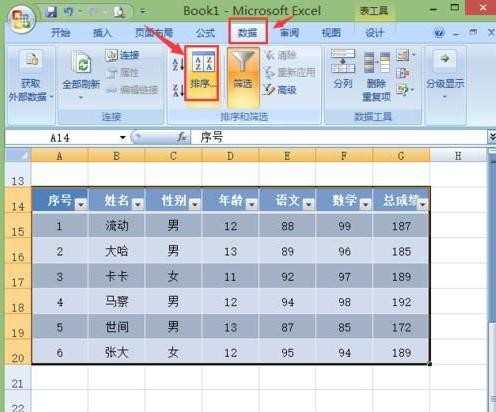 excel2007如何排序和筛选