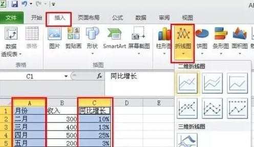 2010excel表格中怎么制作折线图