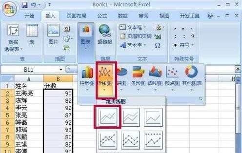 如何在excel2007中绘制折线图