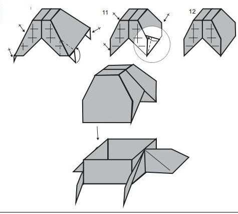 可爱萌萌的小箱龟折纸图纸教程