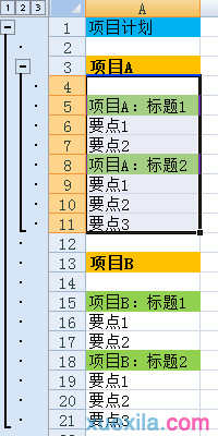 excel怎么制作多级分组显示图表