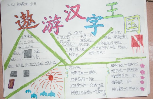 有关于小学四年级的汉字手抄报样板素材