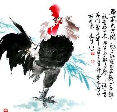 工笔国画公鸡图片_国画工笔画鸡图片