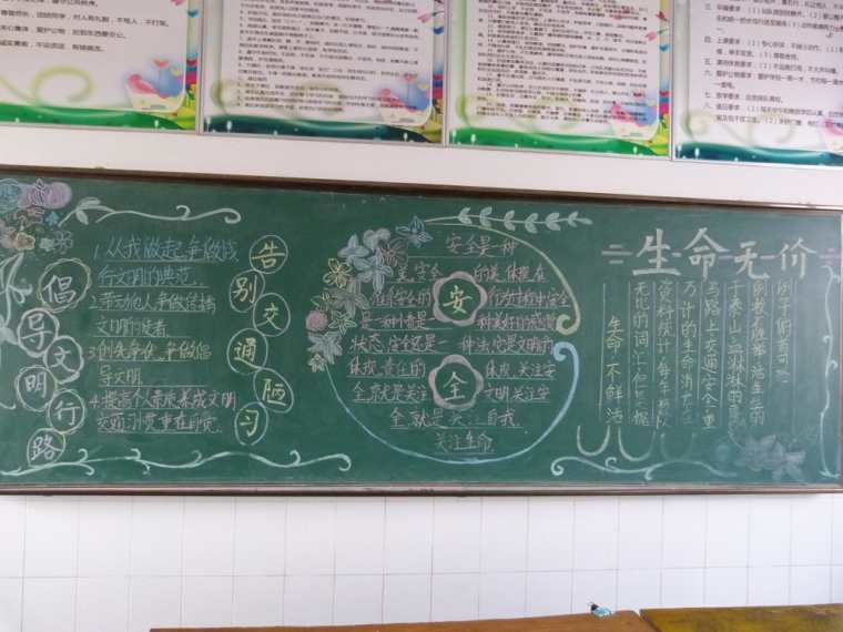 小学校园安全的黑板报