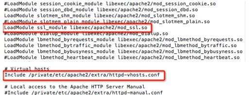 在mac下的apache服务器怎么开启htps访问
