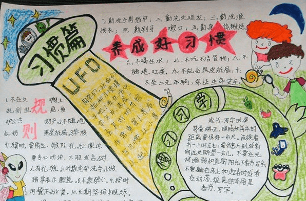 小学生四年级好习惯伴我成长手抄报的内容