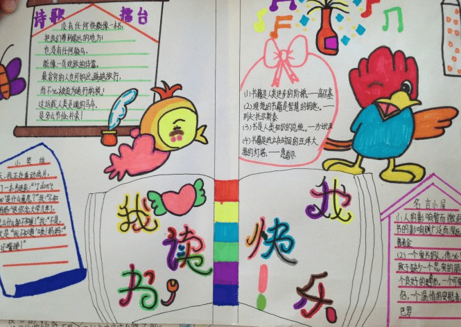 有关小学生读书活动手抄报的文字图片