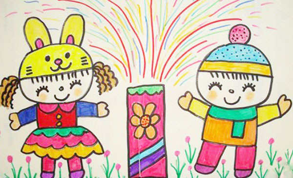 幼儿园迎新年绘画图欣赏