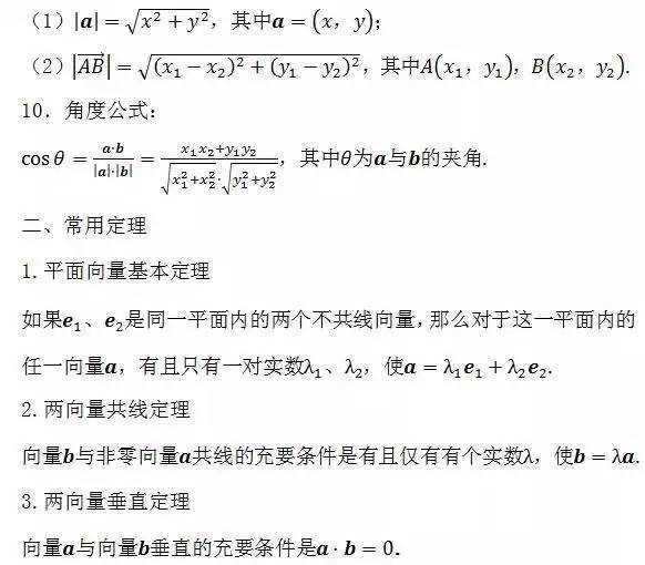 高中数学知识点总结及公式大全