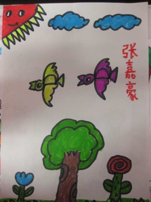 小学生春天来了绘画作品_小学生春天来了绘画图片