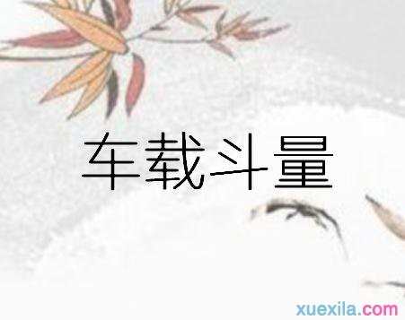 一辆汽车上有斗量两个字打一成语的答案