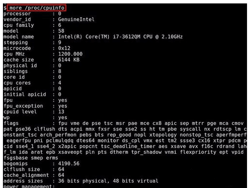 Linux如何查看cpu信息