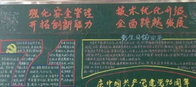 以建党节为主题的黑板报