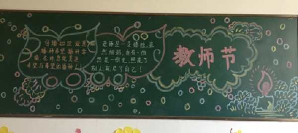 小学教师节漂亮黑板报设计模板