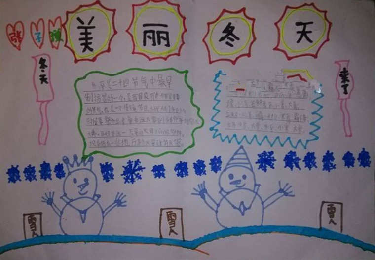 小学生三年级冬天的手抄报图片大全