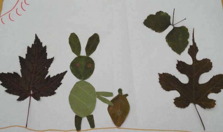 幼儿园小班树叶粘贴画作品图片大全